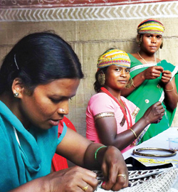 Tribal women associated with Vat Vrikshya at work