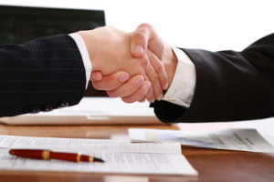 Handshake of business partners