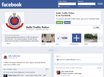 Facebook Page of Delhi Traffic Police