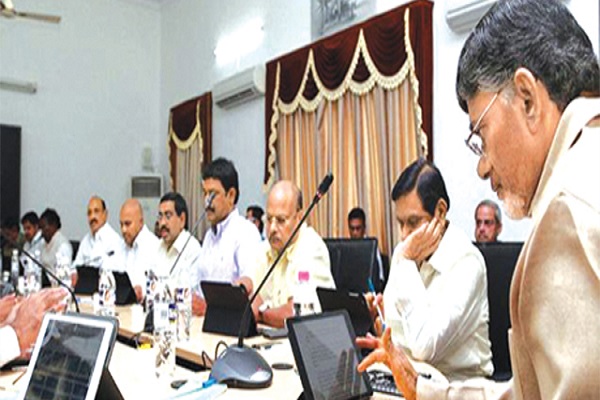 Chief Minister of Andhra Pradesh, N Chandrababu Naidu, presides over an eCabinet meeting