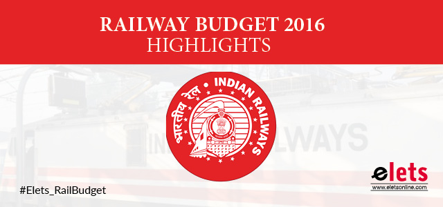 Rail Budget 2016 : Highlights