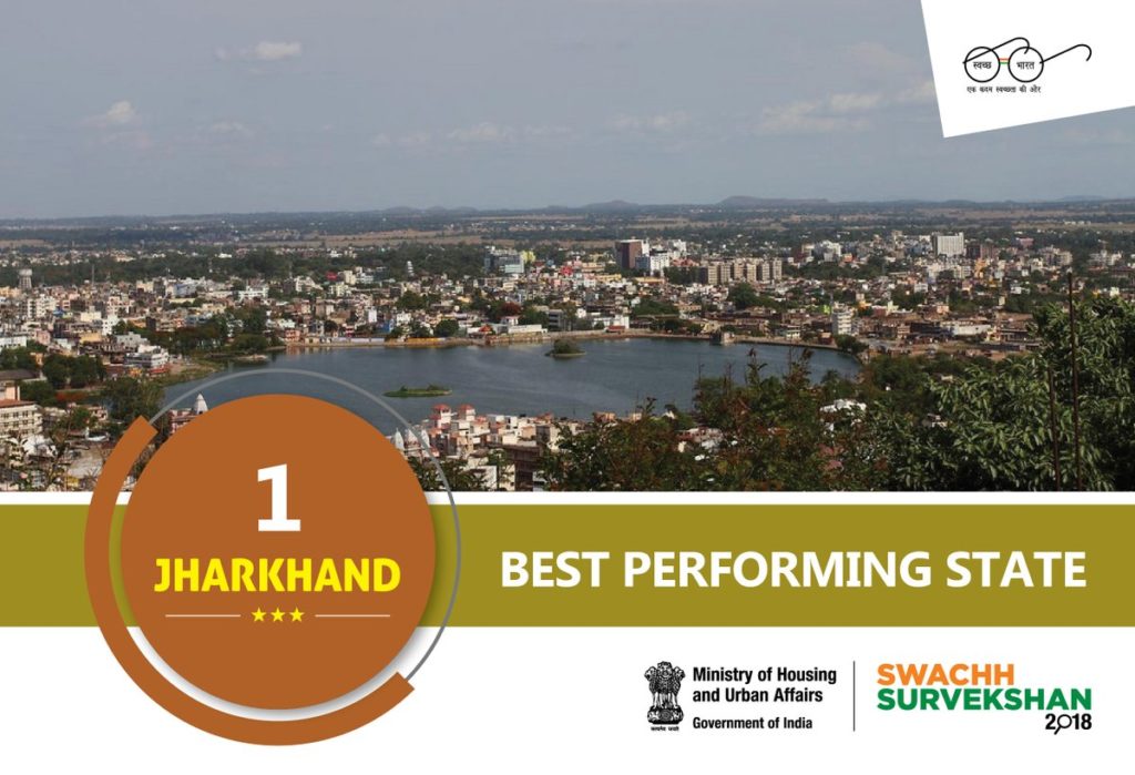 Jharkhand tops Swachh Sarvekshan 2018