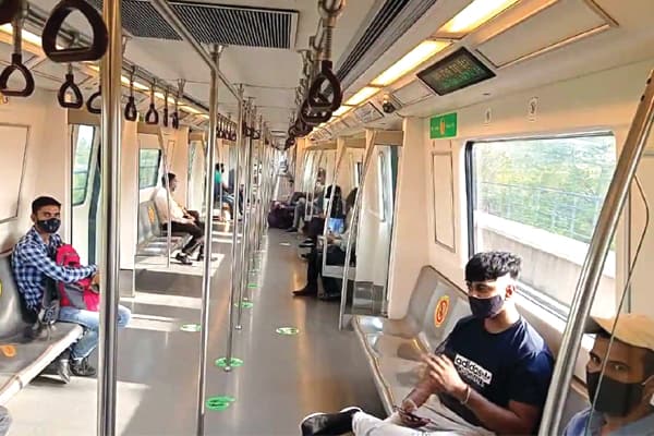 social distancing in metro train