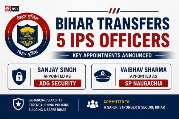 Bihar Transfers 5 IPS Officers; Sanjay Singh Appointed ADG Security, Vaibhav Sharma Named SP Naugachia