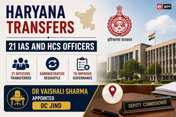 Haryana Transfers 21 IAS and HCS Officers; Dr Vaishali Sharma Appointed DC Jind