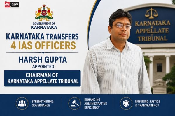 Karnataka Transfers 4 IAS Officers; Harsh Gupta Appointed Chairman of Karnataka Appellate Tribunal