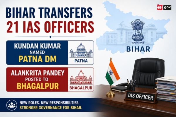 Bihar Transfers 21 IAS Officers; Kundan Kumar Named Patna DM, Alankrita Pandey Posted to Bhagalpur