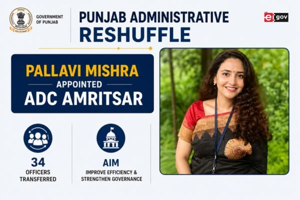 Punjab Administrative Reshuffle: Pallavi Mishra Appointed ADC Amritsar, 34 Officers Transferred